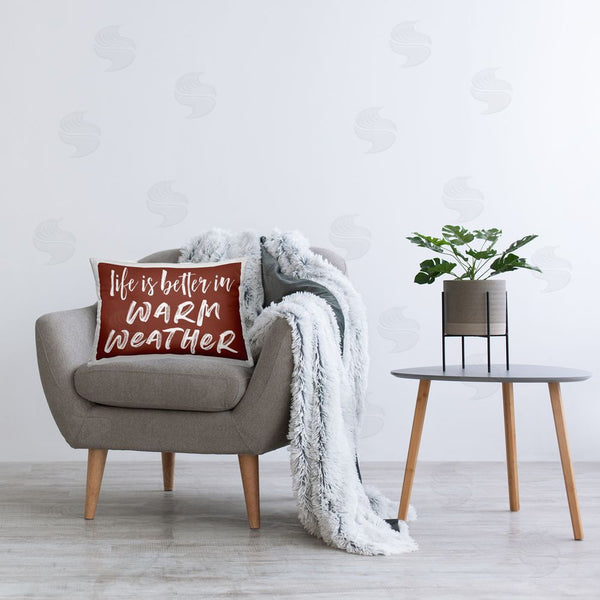 Stupell Industries Lettered And Lined | Life Is Better In Warm Weather Printed Throw Pillow