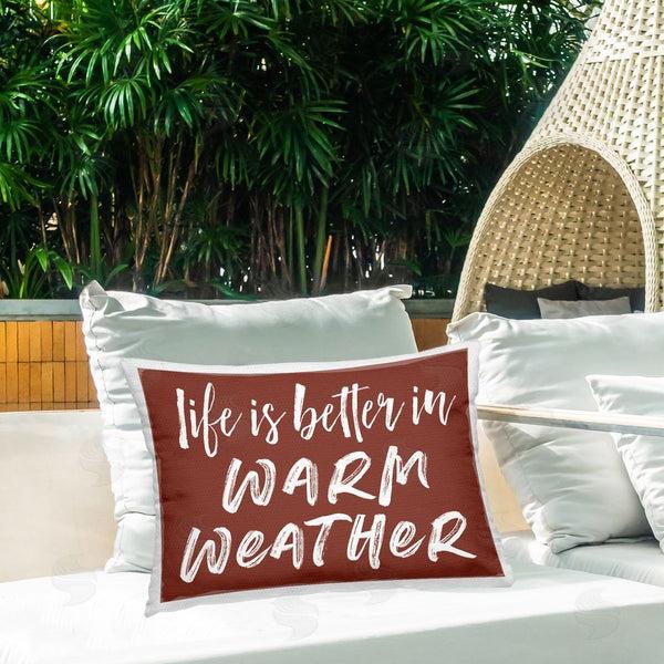 Stupell Industries Lettered And Lined | Life Is Better In Warm Weather Printed Throw Pillow