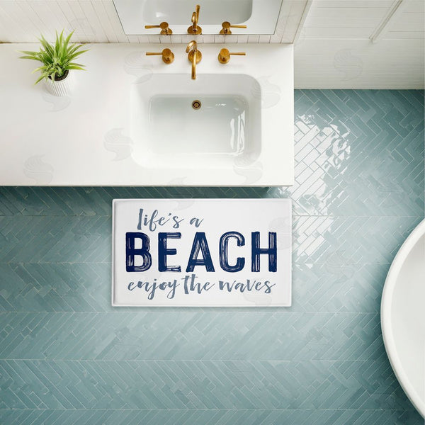 Stupell Industries Lettered And Lined | Life's A Beach Enjoy Plush Bath Mat