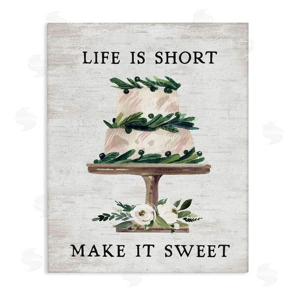 stupell industries Lettered and Lined | Life's Short Make it Sweet Sentiment Tiered Cake Wall Art