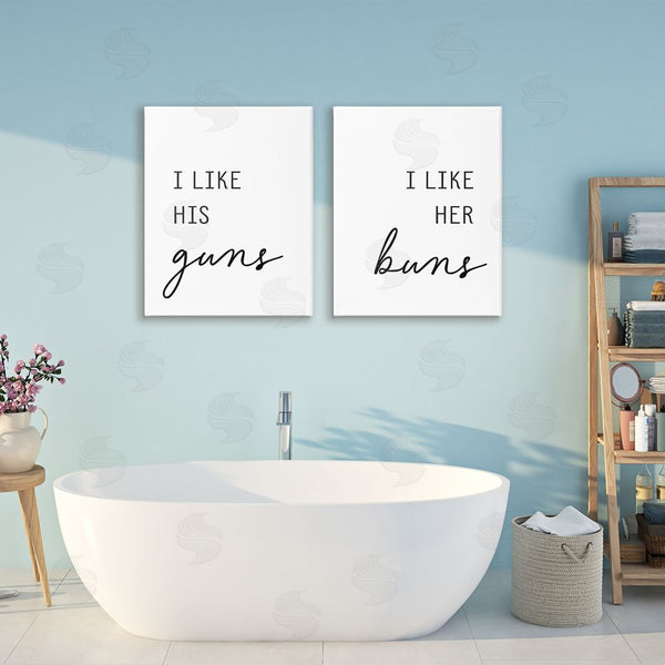 Stupell Industries Lettered And Lined | Like His Guns & Her Buns Wall Art
