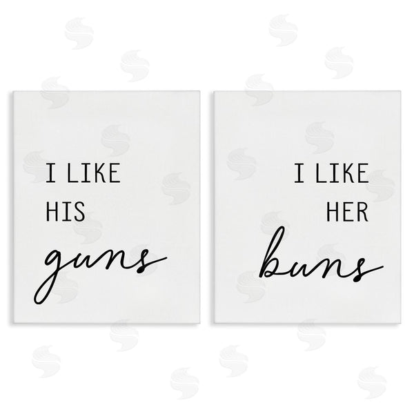 stupell industries Lettered and Lined | Like His Guns & Her Buns Wall Art