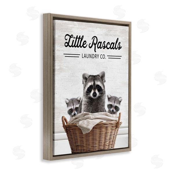 Stupell Industries Lettered And Lined | Little Rascals Laundry Raccoons