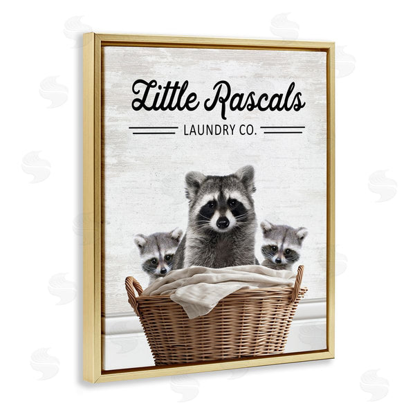 Stupell Industries Lettered And Lined | Little Rascals Laundry Raccoons