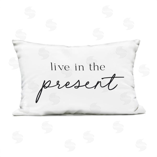Stupell Industries Lettered And Lined | Live In The Present Printed Throw Pillow