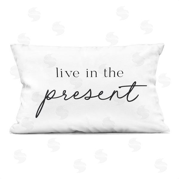 stupell industries Lettered and Lined | Live In The Present Printed Throw Pillow