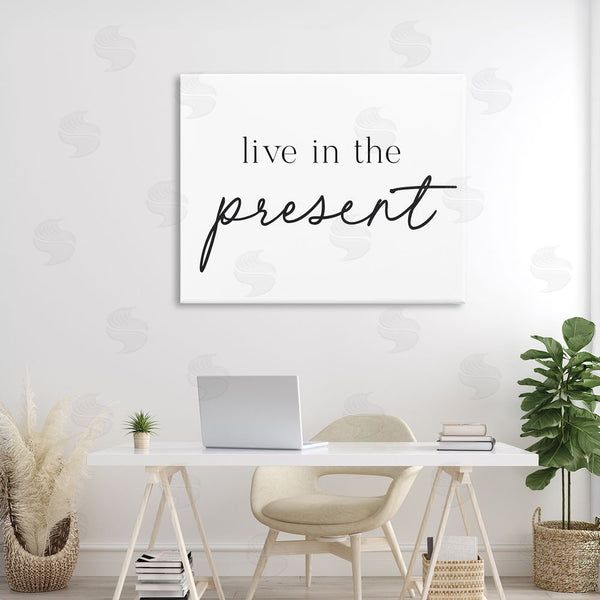 Stupell Industries Lettered And Lined | Live In The Present Wall Art