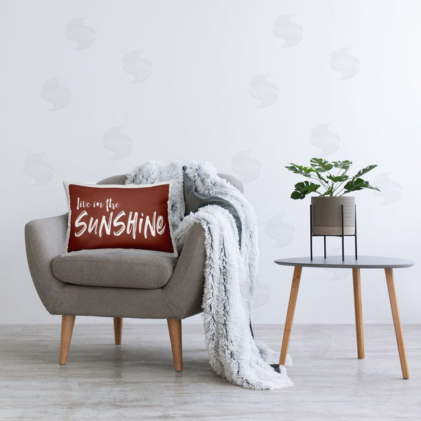 Stupell Industries Lettered And Lined | Live In The Sunshine Brown Printed Throw Pillow