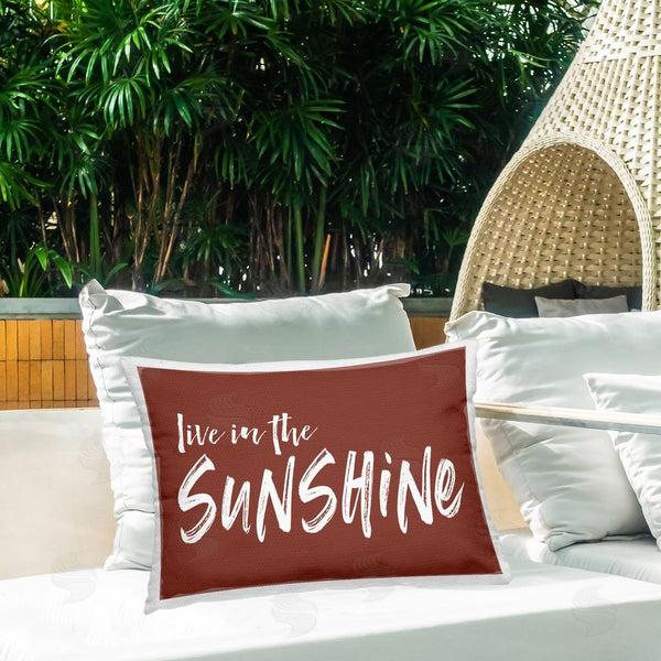 Stupell Industries Lettered And Lined | Live In The Sunshine Brown Printed Throw Pillow