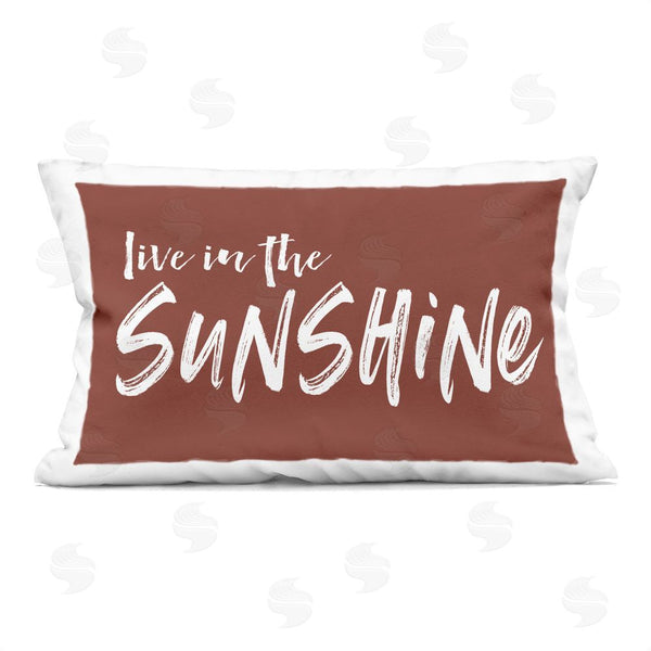 stupell industries Lettered and Lined | Live In The Sunshine Brown Printed Throw Pillow