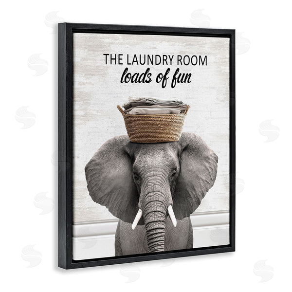 Stupell Industries Lettered And Lined | Loads Of Fun Laundry Elephant