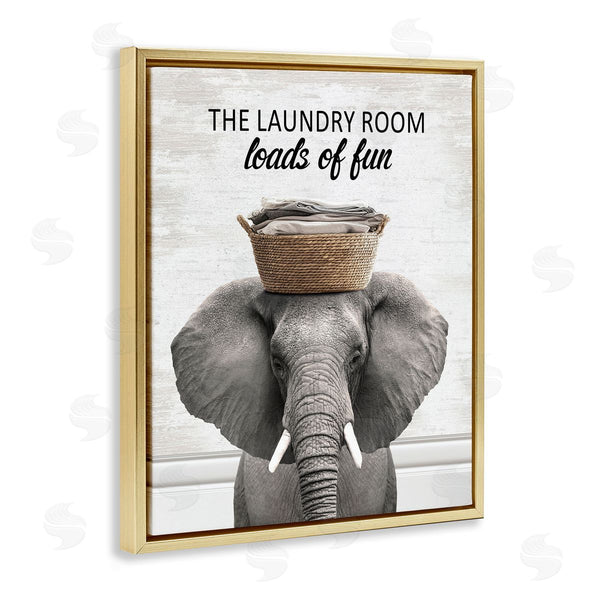 Stupell Industries Lettered And Lined | Loads Of Fun Laundry Elephant