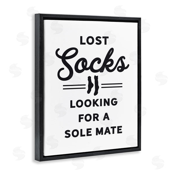 Stupell Industries Lettered And Lined | Lost Sock Soul Mate Laundry Room Saying Wall Art