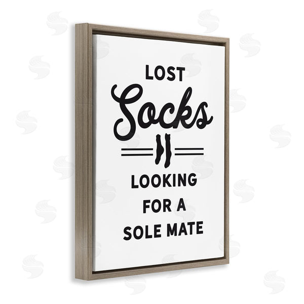 Stupell Industries Lettered And Lined | Lost Sock Soul Mate Laundry Room Saying Wall Art
