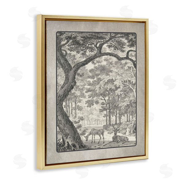 Stupell Industries Lettered And Lined | Lounging Deer In Forest