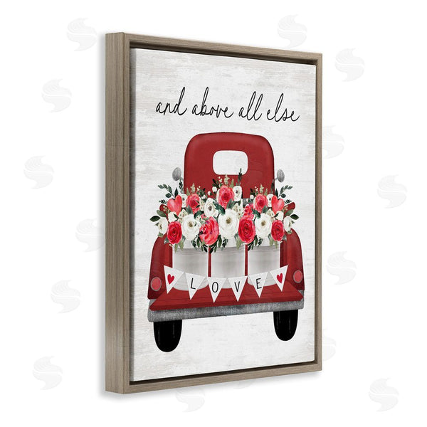 Stupell Industries Lettered And Lined | Love Above All Else Truck Wall Art