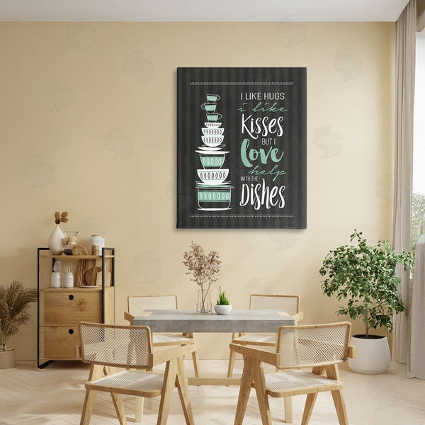 Stupell Industries Lettered And Lined | Love Help With Dishes Wall Art