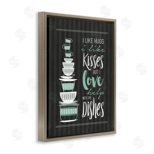 Stupell Industries Lettered And Lined | Love Help With Dishes Wall Art