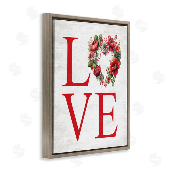 Stupell Industries Lettered And Lined | Love With Heart Wreath
