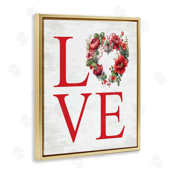 Stupell Industries Lettered And Lined | Love With Heart Wreath