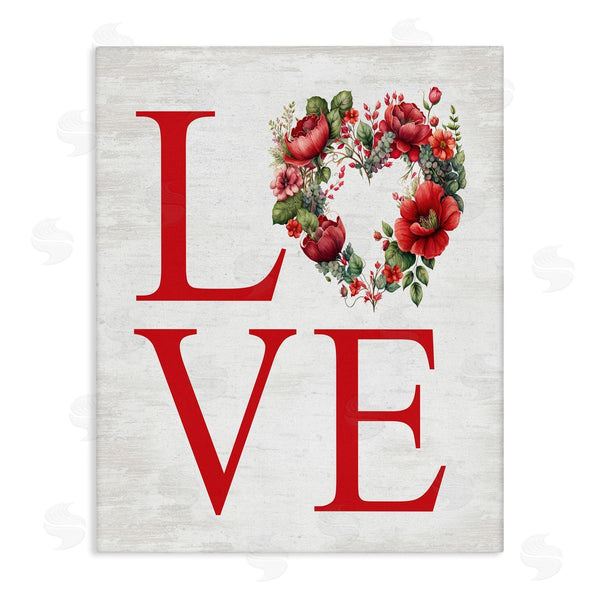 Stupell Industries Lettered And Lined | Love With Heart Wreath Wall Art