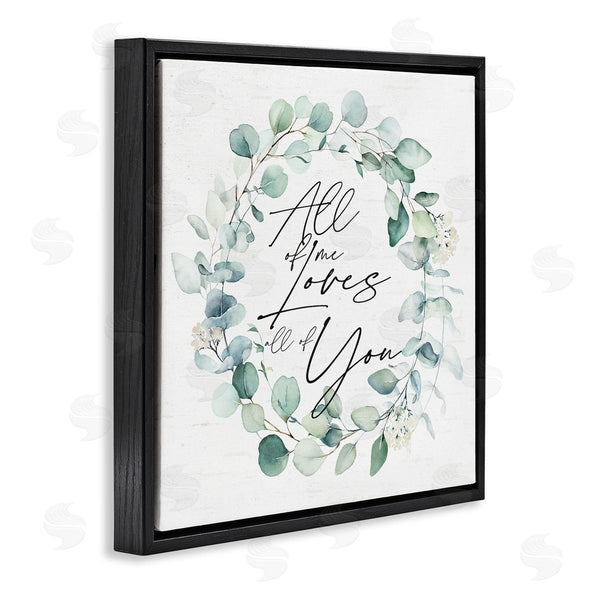 Stupell Industries Lettered And Lined | Love You Romantic Couple Botanical Plant Wreath Wall Art