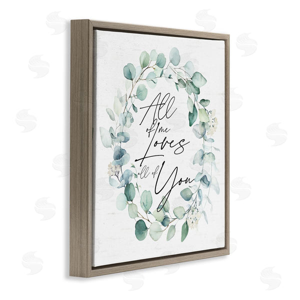 Stupell Industries Lettered And Lined | Love You Romantic Couple Botanical Plant Wreath Wall Art