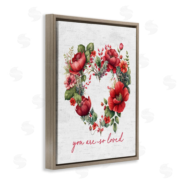 Stupell Industries Lettered And Lined | Loved Heart Wreath