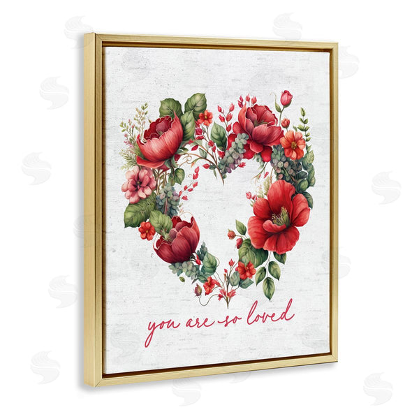 Stupell Industries Lettered And Lined | Loved Heart Wreath