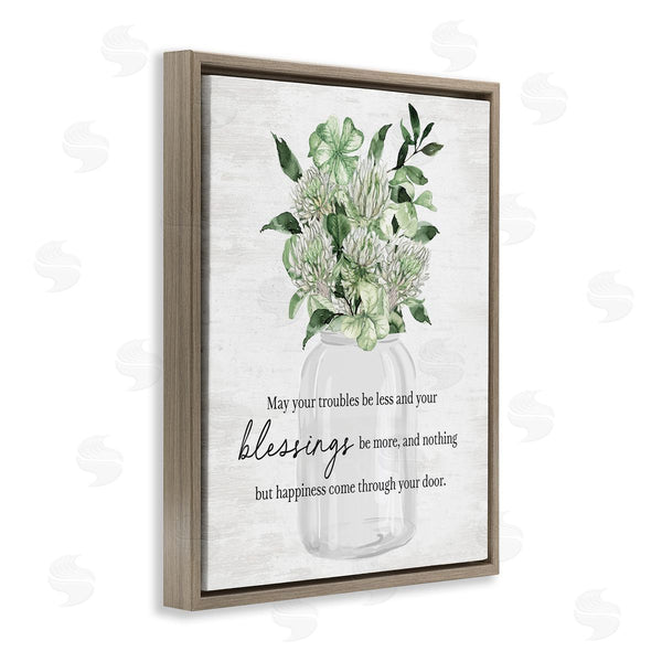 Stupell Industries Lettered And Lined | Lucky Clover Blessing