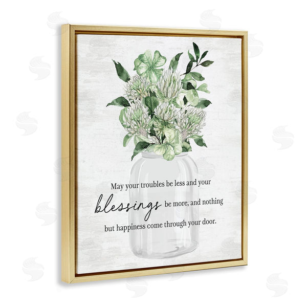 Stupell Industries Lettered And Lined | Lucky Clover Blessing