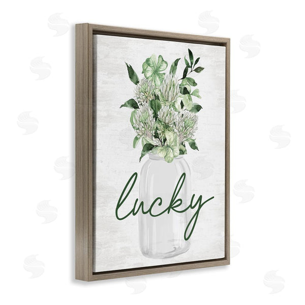 Stupell Industries Lettered And Lined | Lucky Clover Herb Bouquet Wall Art