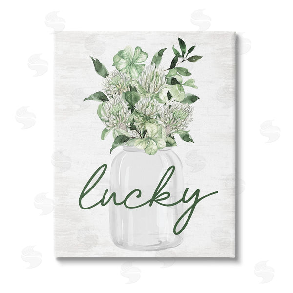 stupell industries Lettered and Lined | Lucky Clover Herb Bouquet Wall Art