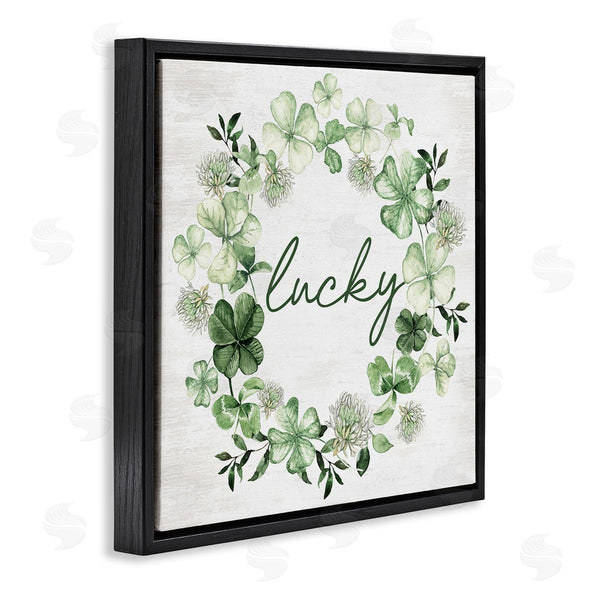 Stupell Industries Lettered And Lined | Lucky Clover Wreath