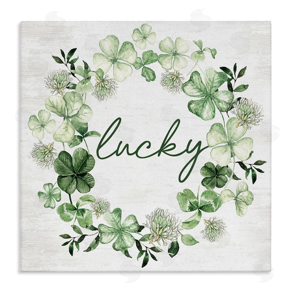 stupell industries Lettered and Lined | Lucky Clover Wreath