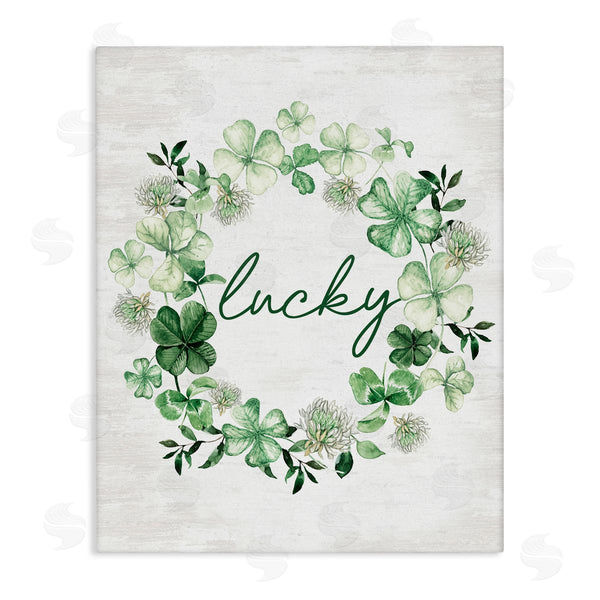 stupell industries Lettered and Lined | Lucky Clovers Botanical Wreath