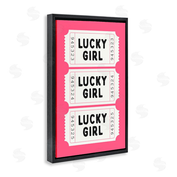 Stupell Industries Lettered And Lined | Lucky Girl Ticket Stubs
