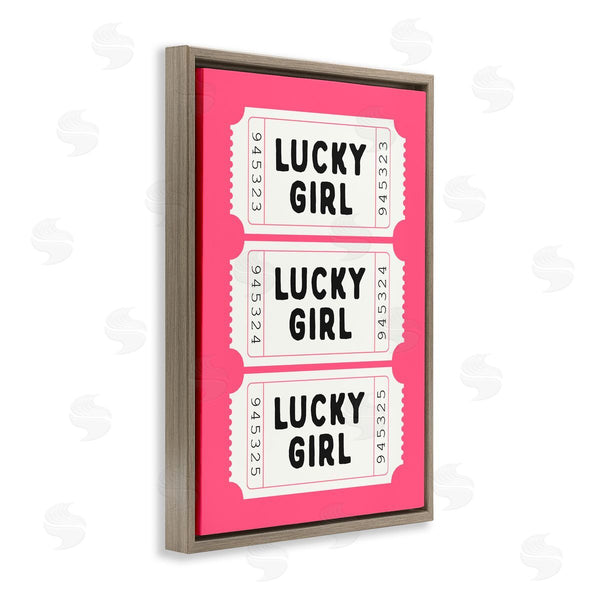 Stupell Industries Lettered And Lined | Lucky Girl Ticket Stubs
