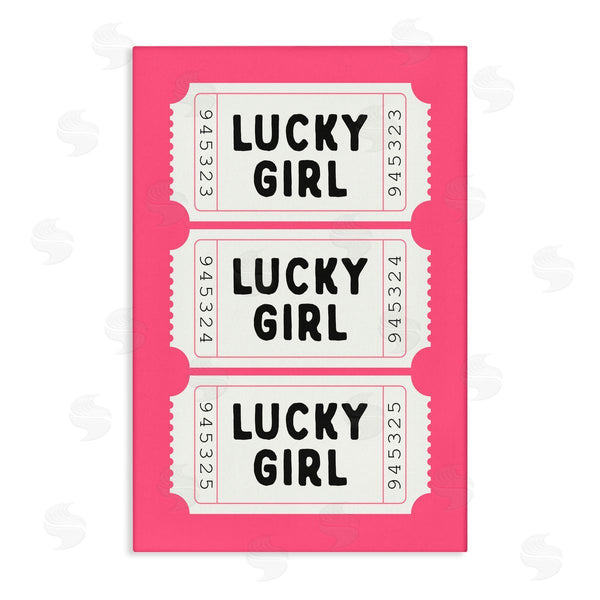 stupell industries Lettered and Lined | Lucky Girl Ticket Stubs