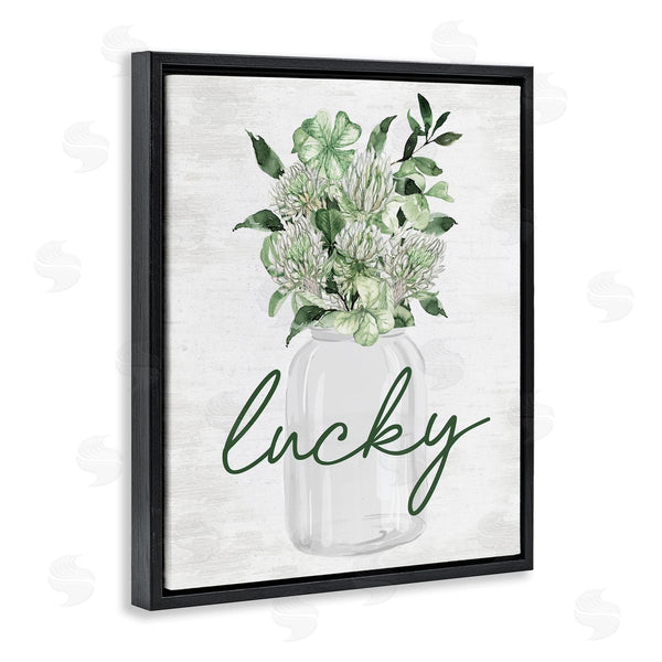 Stupell Industries Lettered And Lined | Lucky Spring Shamrocks