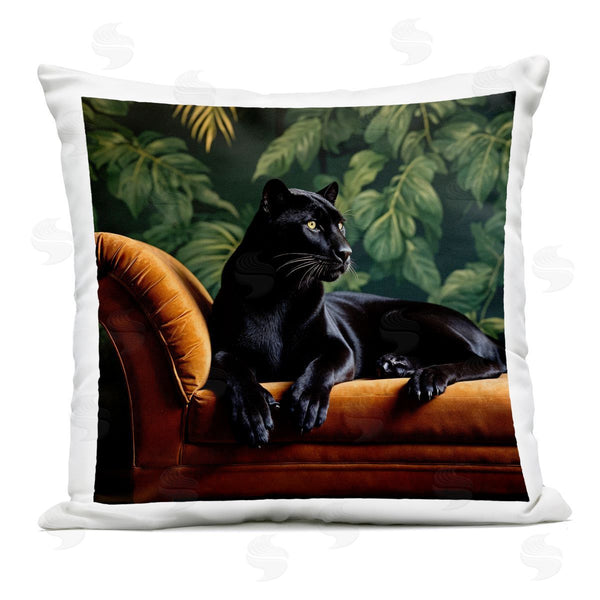 Stupell Industries Lettered And Lined | Majestic Panther On Chaise Printed Throw Pillow