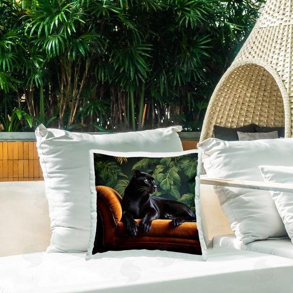 Stupell Industries Lettered And Lined | Majestic Panther On Chaise Printed Throw Pillow