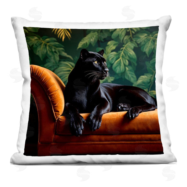 stupell industries Lettered and Lined | Majestic Panther on Chaise Printed Throw Pillow