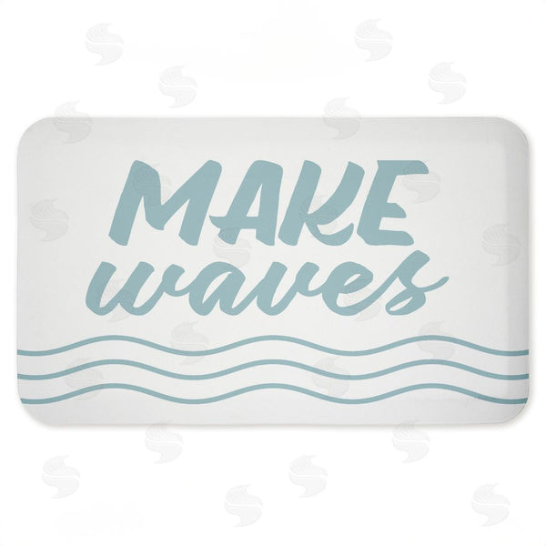 stupell industries Lettered and Lined | Make Waves Aqua Blue Anti-Fatigue Mat