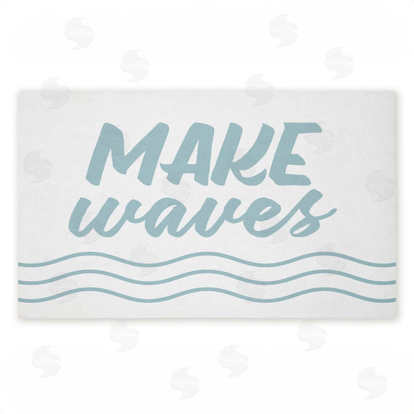 stupell industries Lettered and Lined | Make Waves Aqua Blue Non-Woven Door Mat