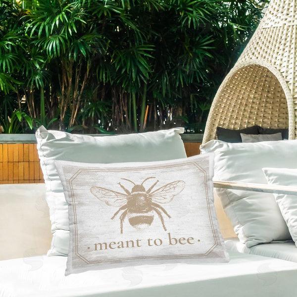 Stupell Industries Lettered And Lined | Meant To Bee Rustic Border Printed Throw Pillow