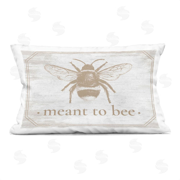 stupell industries Lettered and Lined | Meant To Bee Rustic Border Printed Throw Pillow