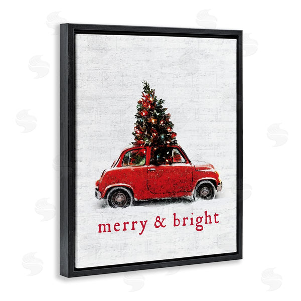 Stupell Industries Lettered And Lined | Merry And Bright Vintage Christmas Car