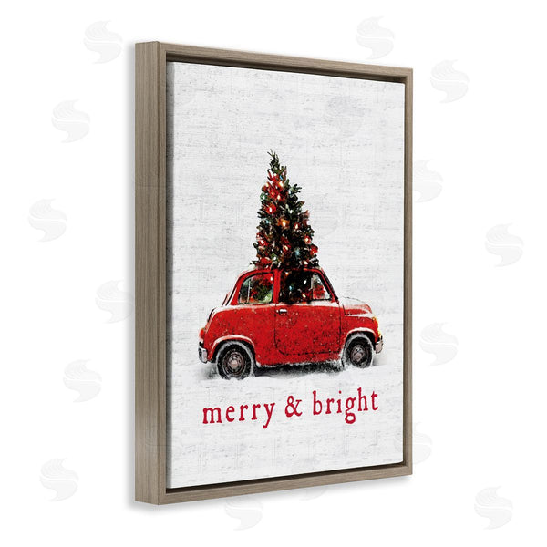 Stupell Industries Lettered And Lined | Merry And Bright Vintage Christmas Car