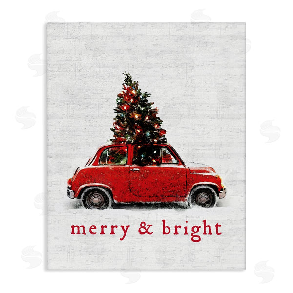 stupell industries Lettered and Lined | Merry and Bright Vintage Christmas Car